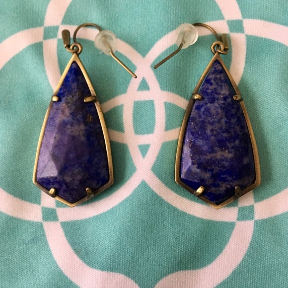 Kendra Scott Jewelry - Kendra Scott Carla Lapis Antique Brass Earrings